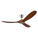 Monte Carlo 60"Outdoor Ceiling Fan-Balsa Wood,Brushed Steel-Koa Blades