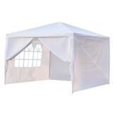 10-foot Square White Outdoor Party Canopy Patio Gazebo