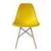 kids chair armless Eiffel style made of Polypropylene seat with durable wooden legs - Yellow. Set of 4