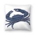 Navy Blue Tribal Crab - Decorative Throw Pillow