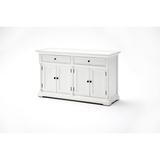 NovaSolo Provence French Country White Classic Buffet | Solid Mahogany Frame | 57.09 x 19.69 x 33.46
