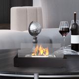 Northwest Bio Ethanol Ventless Rectangle Real Flame Smokeless Clean Burning Portable Heat 360 View Glass Tabletop Fireplace