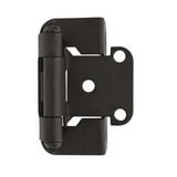 1/2in (13 mm) Overlay Self-Closing, Partial Wrap Flat Black Hinge - 1 Pair - 2.25