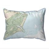 Fripp Island, SC Nautical Map Extra Large Zippered Pillow 20x24