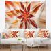 Designart 'Dance of Brown Exotic Flower' Floral Wall Tapestry