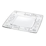 Majestic Gifts European High Quality Glass Serving Tray- Platter - White- 13" Square