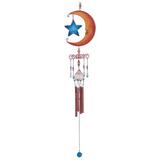 Q-Max 23" L Celestial Wind Chime Copper & Gem Moon Star Hanging Wind Chime