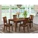 East West Furniture 5 Piece Modern Dining Table Set Includes a Rectangle Table and 4 Dining Chairs Mahogany (Seat Types options)