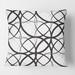 Designart 'Monochrome Geometric Pattern' Mid-Century Modern Throw Pillow