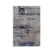 Shahbanu Rugs Wool & Silk Abstract Design Silver, Blue Hand Knotted Hi-Low Pile Rug (3'0" x 5'1") - 3'0" x 5'1"
