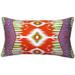 Electric Ikat 15x27 Throw Pillow with Polyfill Insert, Orange