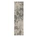 Shahbanu Rugs Gray Abstract Design Wool And Silk Runner Hand Knotted Oriental Rug (2'8" x 10'0") - 2'8" x 10'0"