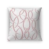 PERFECT TIMING PINK RED & WHITE Accent Pillow By Jackie Reynolds