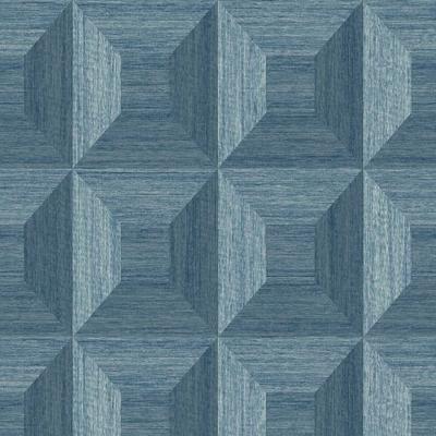 Seabrook Designs Squared Away Geometric Embossed Vinyl Unpasted Wallpaper