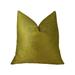 Plutus Deep Lemon Grass Metallic Citrine and Gold Handmade Decorative Throw Pillow