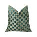 Plutus Velvet Aquamarine Turquoise and Taupe Handmade Decorative Throw Pillow