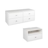 Prepac 2-Piece Hanging Dresser and Nightstand Set