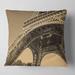 Designart 'Iconic Paris Paris Eiffel TowerSide View from Ground' Cityscape Throw Pillow