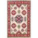 Geometric Oriental Kazak Wool Area Rug Hand-knotted Traditional Carpet - 2'9" x 4'0"