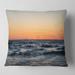 Designart 'Red Dramatic Sunset Over Beach' Seashore Throw Pillow