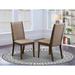 East West Furniture Lancy Parson Chairs - Linen Fabric Padded Dining Chairs, Set of 2, (Finish Options)