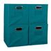 Noble Connect Set of 4 Foldable Fabric Storage Bins- Teal