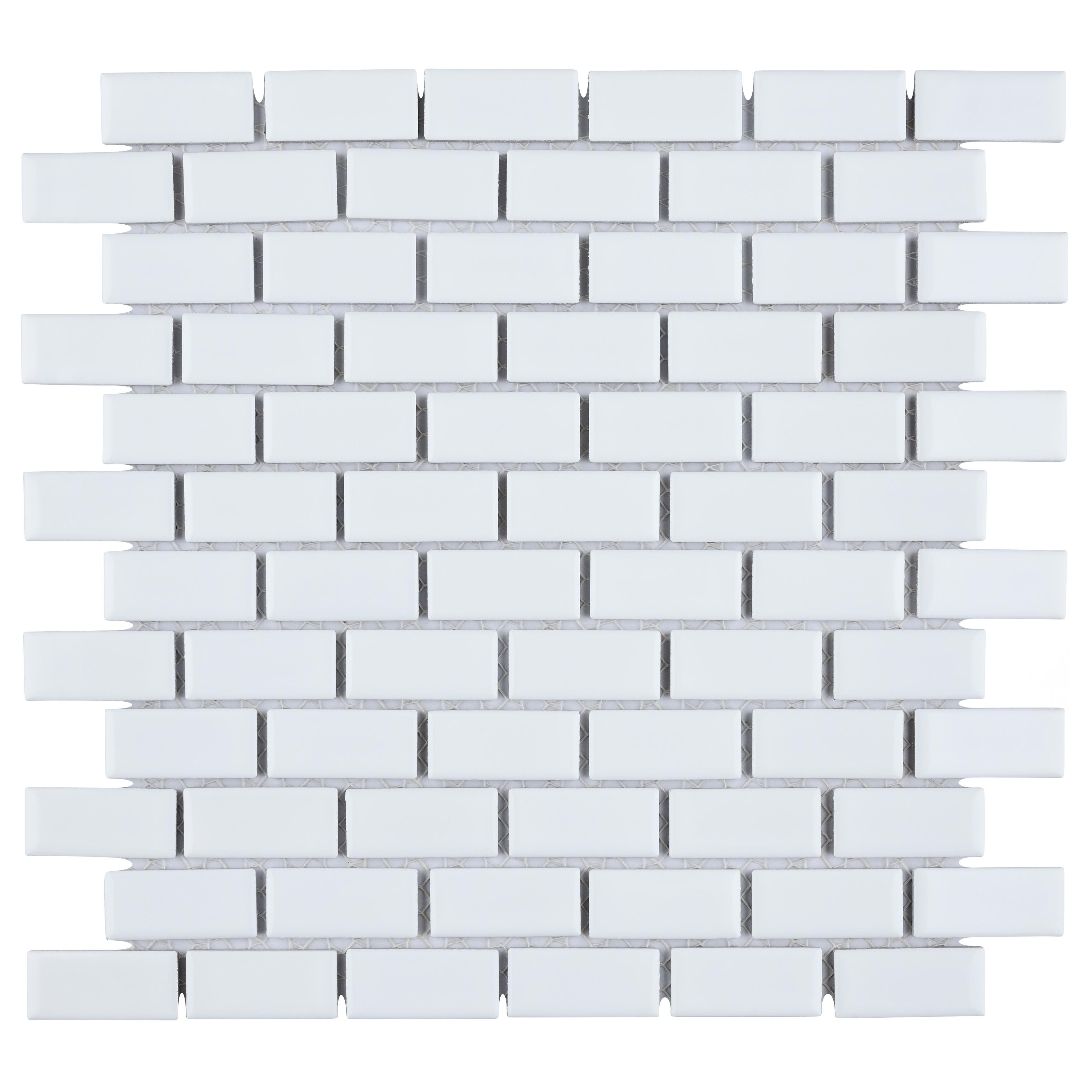 Merola Tile Hudson Subway White 11-3/4" x 12" Porcelain Floor and Wall Tile