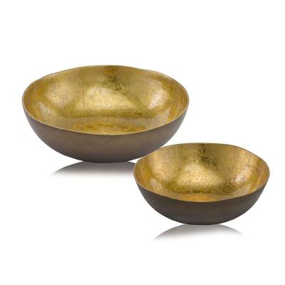 HomeRoots Gold & Bronze, Metal, Round - Bowl