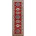 Geometric Red Kazak Oriental Staircase Runner Rug Wool Handmade Carpet - 2'8" x 9'10"
