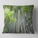 Designart 'Dense Bamboo Forest of Japan' Forest Throw Pillow