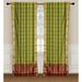 2 Green Bohemian Indian Sari Curtains Rod Pocket Living Room Window Treatment