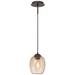 George Kovacs Bubble Copper Bronze Patina And Teak 1 Light Pendant