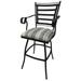 Outdoor Bar Height 30" Swivel Bar Stool Jenna - Black Frame - 30 inch Seat