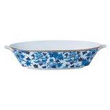 Wedgwood Hibiscus Oriental Blue Hues 1.3-ltr Fine Bone China Oval Serving Bowl