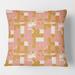 Designart 'Pink Retro Abstract Design' Mid-Century Modern Throw Pillow