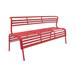 Safco Cogo Indoor Outdoor Powder Coated Steel Bench with Back - Red