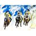Betsy Drake Horse Racing Polyester Door Mat