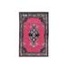 Shahbanu Rugs New Persian Sarouk Open Filed Medallion Pinkish Red Hand Knotted Organic Wool Oriental Rug (3'4" x 5'6")