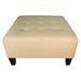 MJL Furniture MAX Button Tufted Upholstered Square Blue Ottoman