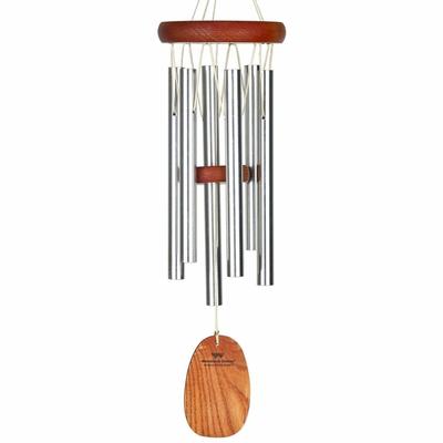 Woodstock Chimes 16" Small Amazing Grace Wind Chime for Outside, Silver
