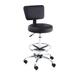 PHI VILLA Adjustable PU Leather Home Office Swivel Chair with Detachable Backrest