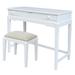 Solid Wood Vanity Table with Vanity Bench (Snow White Finish)