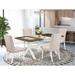 East West Furniture Kitchen Table Set- a Dining Table and Cream Linen Fabric Parson Dining Chairs, Linen White(Pieces Options)