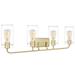 Aspen Creative Four-Light Metal Bathroom Vanity Wall Light Fixture, 33-5/8" Wide, Transitional Design in Antique Brass