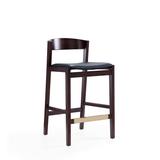 Manhattan Comfort Klismos 36.75 in. Dark Walnut Beech Wood Counter Height Bar Stool