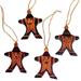 NOVICA Handmade Set of 4 Wood Ornaments, 'Happy Santa' (Indonesia) - 3.5" H x 2.8" W x 0.2" D