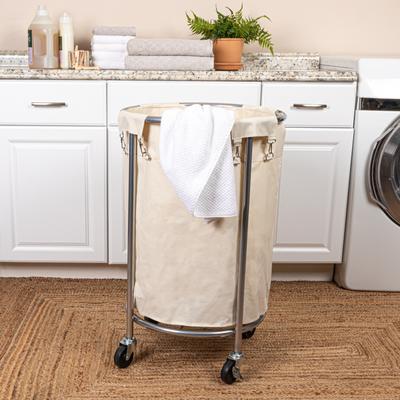 Household Essentials Metal Frame Laundry Hamper with Wheels