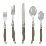 French Home Laguiole 20 Piece Stainless Steel Flatware Set, Service for 4, Faux Bronze.