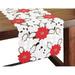 Holiday Poinsettia Embroidered Cutwork Mini Table Runner, 12 by 28-Inch