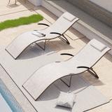 Crestlive Products Outdoor Reclining Folding Chaise Lounge Chairs (Set of 2) - 69.09" L * 24.61" W * 26" H